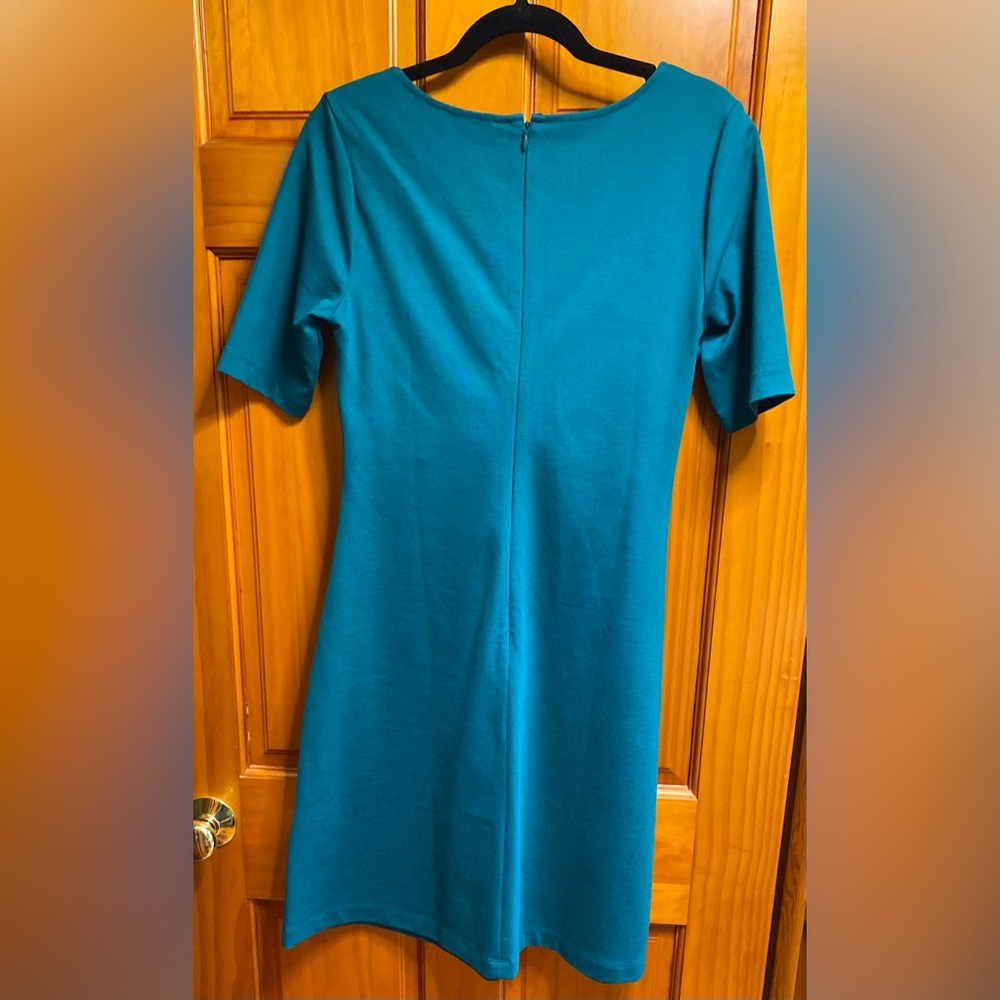 Lark & Ro Women's Half Sleeve Twist Front A-Line Ponte Dress 8 - Picture 8 of 12